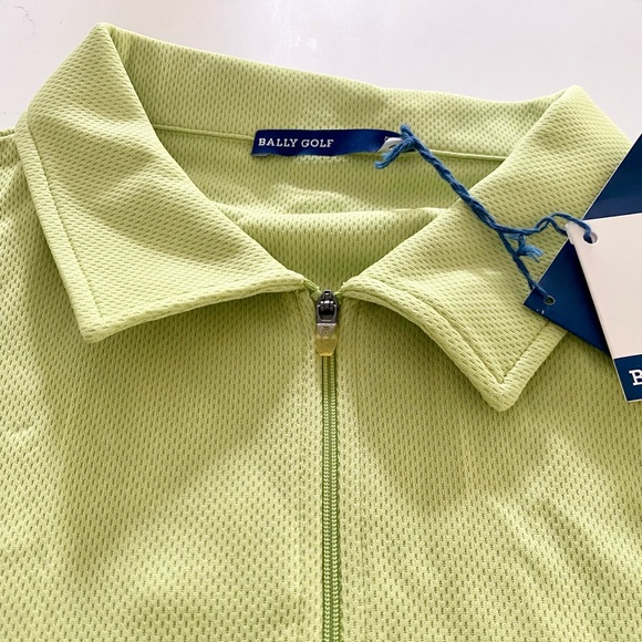 NWT! Bally Lime Green Polo Full Zip Shirt (EU 46) - Picture 2 of 5